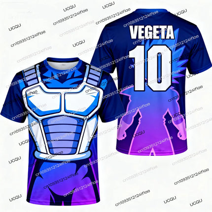 2026 Summer Dragon Ball Z Vegeta Football Jersey T-Shirt Kids Football Special Jersey Kit Adult Men/Women Anime Short Sleeve Y2k