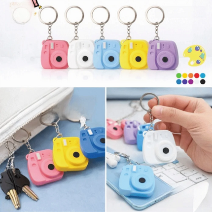 Portable Mini Camera Keychain Metal Key Ring Decorative 3D Print Camera Pendant Lightweight Multipurpose Bag Hanging Ornament