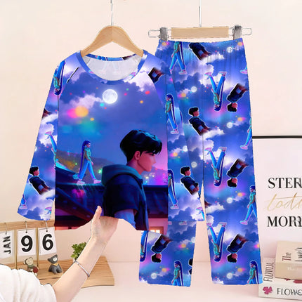 2026 Autumn Children Pajama Sets Cartoon Hunter Sleepwear for Kids 2-14years Teen Pijamas Boys Girls Loungewear Baby Clothes
