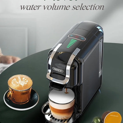 HiBREW 5 in 1 Multiple Capsule Coffee Machine Hot/Cold DG Cappuccino Nes Small Capsule ESE Pod Ground Coffee Cafeteria 20Bar H2B