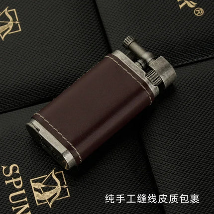 High-end Inclined Flame Open Flame Lighter, Butane Gas Lighter, Grinding Wheel Ignition, Metal, Creative Pipe Lighter