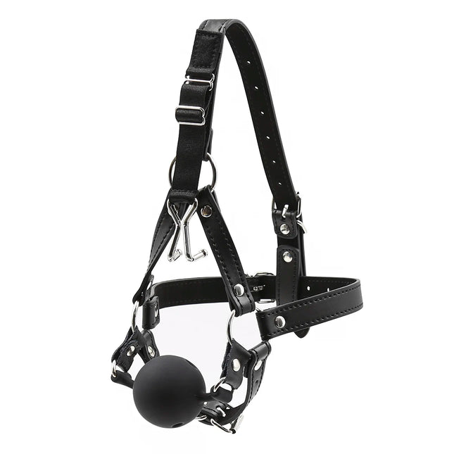 Couples Cosplay Open Mouth Gag BDSM Bondage Restraints Breathable Ring Harness Strap Fetish Silicone Gag Ball Sex Toys For Women