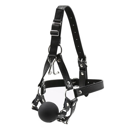 Couples Cosplay Open Mouth Gag BDSM Bondage Restraints Breathable Ring Harness Strap Fetish Silicone Gag Ball Sex Toys For Women