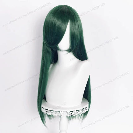 60cm Long Straight Cosplay Synthetic Wig With Bangs Golden Yellow Green Blonde Purple Heat Resistant Hair Anime Wigs + Wig Cap