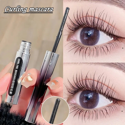 Metal Iron Mascara Silk Fiber Ultra-Fine Brush Black Brown Waterproof Lasting Curling Fast Dry Eyelash Extensions Eyes Makeup