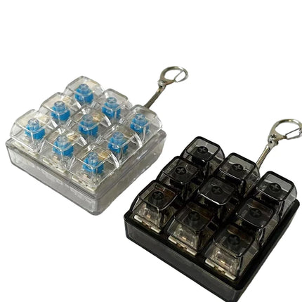 4/9 Keys Stress Relief DIY Button Keycap Fidget Keychain Toys Gift Mechanical Keyboard Axis Tester LED Keyboard Key Toy