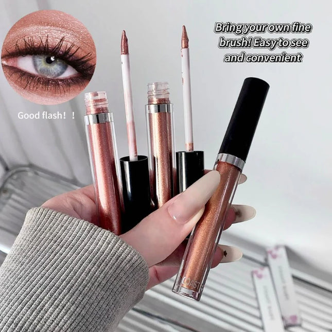 12 Color Pearlescent Liquid Eyeshadow Makeup Natural Smokey Silver Shimmer Diamond Glitter Shadows Waterproof Lasting Eye Makeup