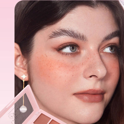 Long Wear Blush Makeup Palette Buildable Color Velvet Finish Face Powder Cheek Contouring Brightening