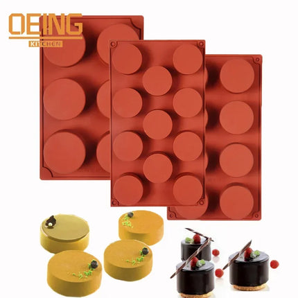 New 6 Cavity Cylinder Silicone Cake Mold For Cookies Making 3D Handmade Kitchen Reuse Baking Tools Decorating Mousse Mould