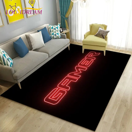 3D Cartoon Gamer Game Over Area Rug Large,Carpet Rug for Living Room Bedroom Sofa Doormat Decoration,Kid Play Non-slip Floor Mat