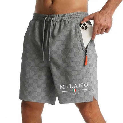 New Summer Men Zipper Pocket Sweatpants Casual Shorts Men's Beach Shorts Basketball Short Trousers Print Label Sportswear Men