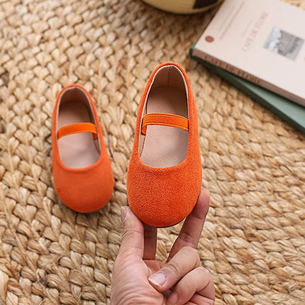 New Girl Dresses Casual Shoes Simple Fashion Children Leather Shoes Solid Color Spring Autumn Kids Princess Ballet Flat Shoes