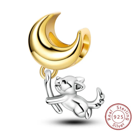 Original 925 Sterling Silver Charm Bead Balloon Poodle Cute Puppy Heart Charm Fit Bracelet Bangle Pendant Women DIY Jewelry Gift