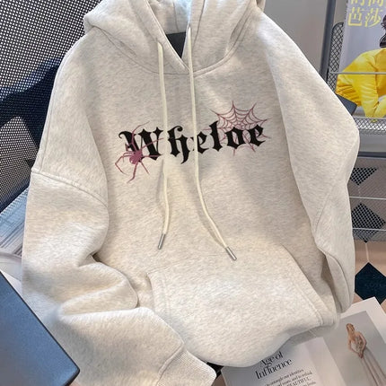 25 Autumn Winter Best-selling Trend Spider Print Men Women Hooded Sweatshirt Daily Outdoor Vacation Casual Loose Warm Sportswear