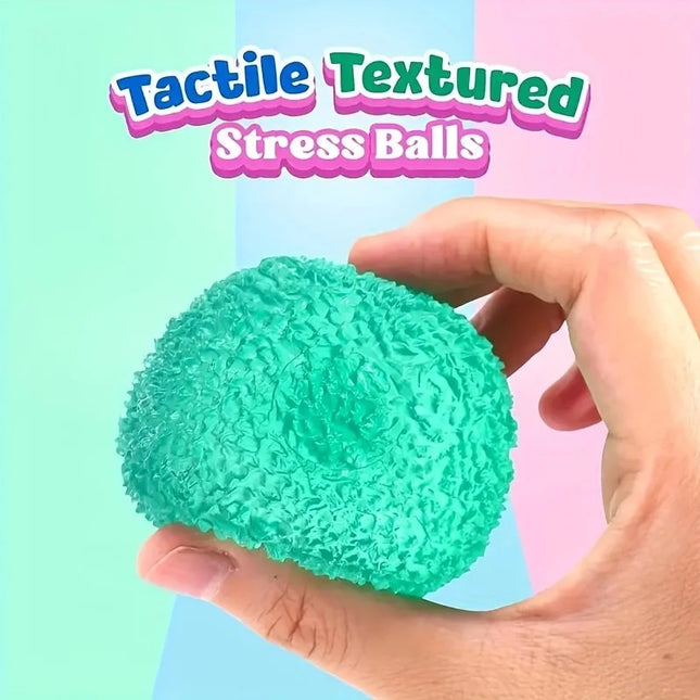 1Pc Squishy Multicolor Textured Ice Ball Squeeze Toy for Kids Soft Pinch Sensory Toys Children Halloween Christmas Holidays Gifts