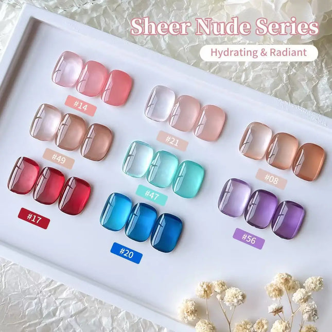 8 Colors Gel Nail Polish Kit 15ml Stained Glass Gel Polish Pink, Blue, Nude Color Nail Art Gel Polish for Uv Lamp Manicure Goods