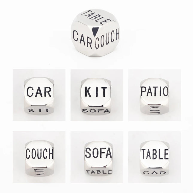 High-Quality Stainless Steel Sex Position Dice, 6-Sided Erotic Posture Adult Game, Sex Dice, Flirting Sex Toys for Couples Gifts