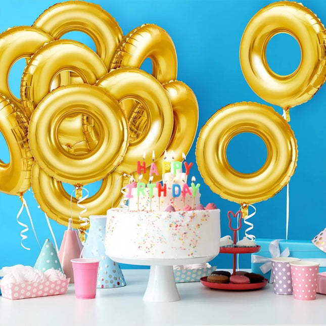 Gold Ring Foil Balloons 3-Pack - Party Decorations Wedding Engagement / Ballons Anneaux Or 3pcs - Déco Fête Mariage