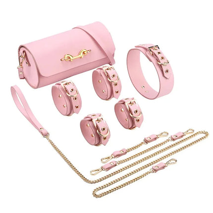 Sex Couple Bdsm Bondage Set Split Leather Restraints Collars Wrist Ankle Cuff Handcuffs Sex Toys For male and female Adult Games