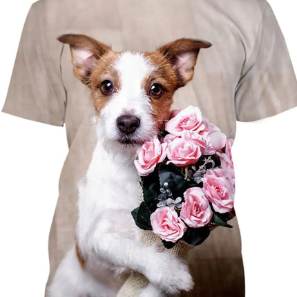 Men's T Shirts For Men Animal Dog Jack Russell Terrier Tee Anime Graphic Summer Unisex Adults' 3D Print Casual Oversized Tops