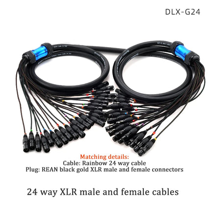 Professional 4/8/12/16/24 Channel XLR Snake Cable, Male to Female, Shielded Audio Extension for Stage Studio Mixer