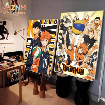 H-Haikyuu Anime Volleyball Poster Modern Waterproof HD Wall Art Decor For Home Living Room