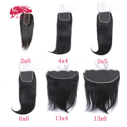 Ali Queen Hair Wholesale Price HD transparent lace closure Straight human hair hd lace frontal Free Part With Baby Hair Raw hair