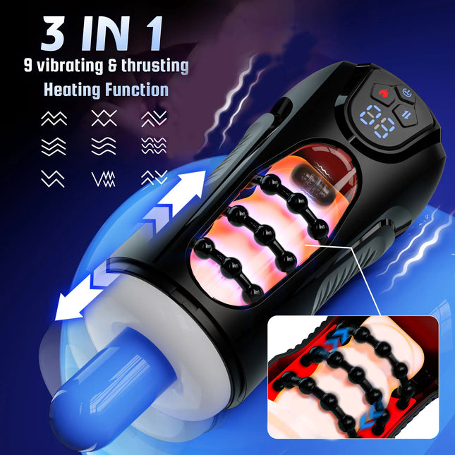 2026 Automatic Male Thrusting Masturbator Blowjob Machine Vibration Masturbation Cup Stroker Pocket Pussy Adult Sex Toys for Men