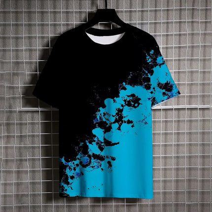 Summer dinosaur cool 3D printed round neck T-shirt