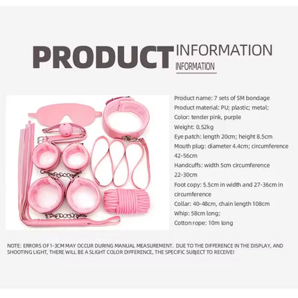 Nylon Plush Kits Sex Toys For Women Leather Mask Handcuffs Fox Tail Gag Whip Spanking Anal Plug Butt Bdsm Bondage Adult Games