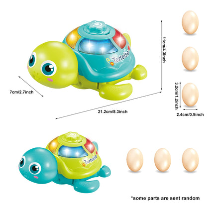 Electric egg-laying turtle toy Suitable for children over 3 years old with light, sound with universal wheel function