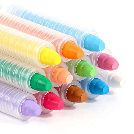 Creative 6/12 Colors Dustless Chalk Water Soluble Non-Toxic Drawing Crayons Easy Cleanup Anti-Stain Washable Chalk Outdoor Play