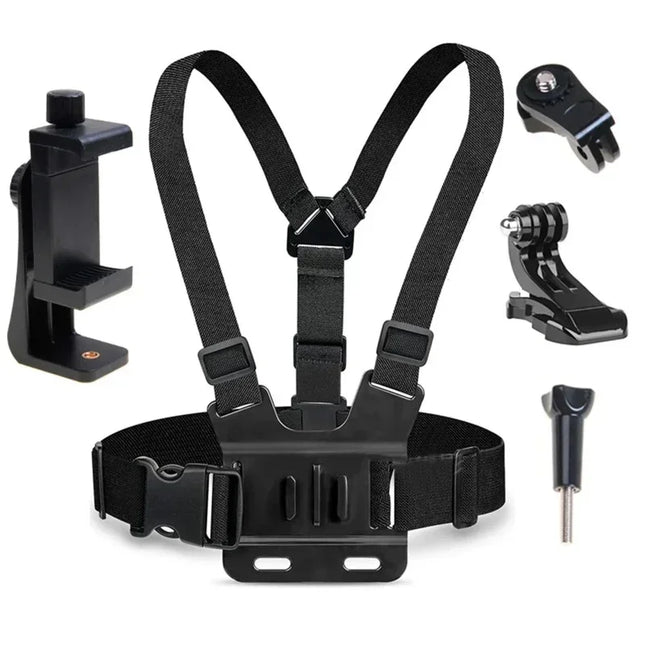 5-in-1 Mobile Phone Chest Strap Mounting Holder First-Person Video Recording Life Phone Bracket Fixed Live Broadcast Accessories