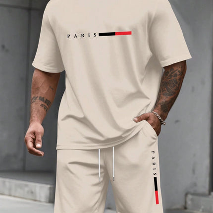 Men's Tracksuit 2 Piece O-neck Short Sleeve Shirt Shorts Set Men's Running Suit Plus Size T shirts Man Clothing Summer T-shirt