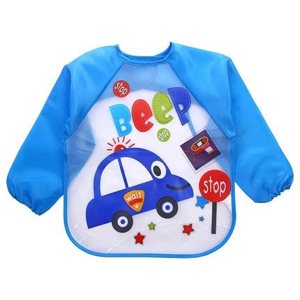 Kids Eating Breastplate Kid Baby Bavoir Clothing Waterproof EVA Full Sleeve Bibs Children Apron Long Sleeve Feeding Smock Bibs