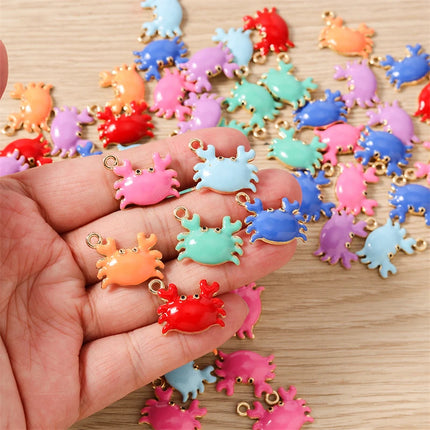 10pcs Cute Mix Marine Life Charms Enamel Starfish Lobster Crab Charms Pendants for Jewelry Making Necklaces Earrings DIY Gifts