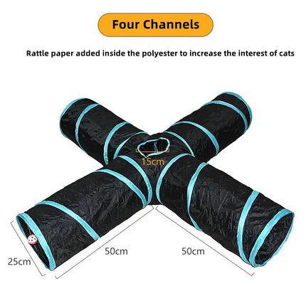 Cat Tunnel Pet Supplies Cat S-Type Play Tunnel Foldable Cat Tunnel Cat Toy Breathable Drill Barrel for Indoor Loud Paper