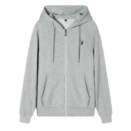 2025 Men's Knit Hoodies New Autumn Winter Casual Zipper Sweatshirts Fashionable Outdoor Jogging Fitness Warm Sportswear
