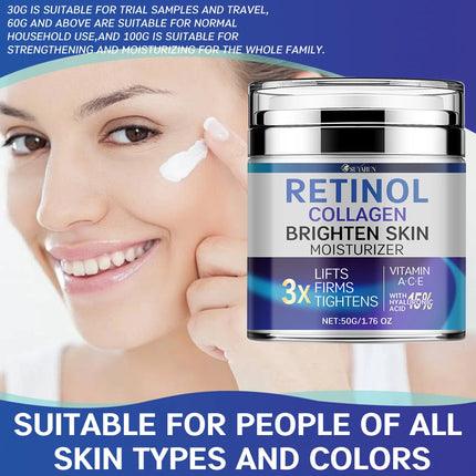 SUYARUN Retinol & Collagen Anti-Aging Face Cream - Wrinkle Reduction, Moisturizing & Brightening, Improve dry skin.