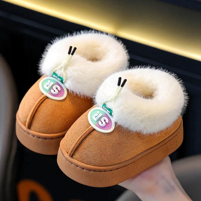 Children's Winter Fashion Cotton Shoes - Cartoon Soft-Soled Warm Non-slip Girls' Home Outdoor Boys' Thick-Soled Wool Cotton Shoes