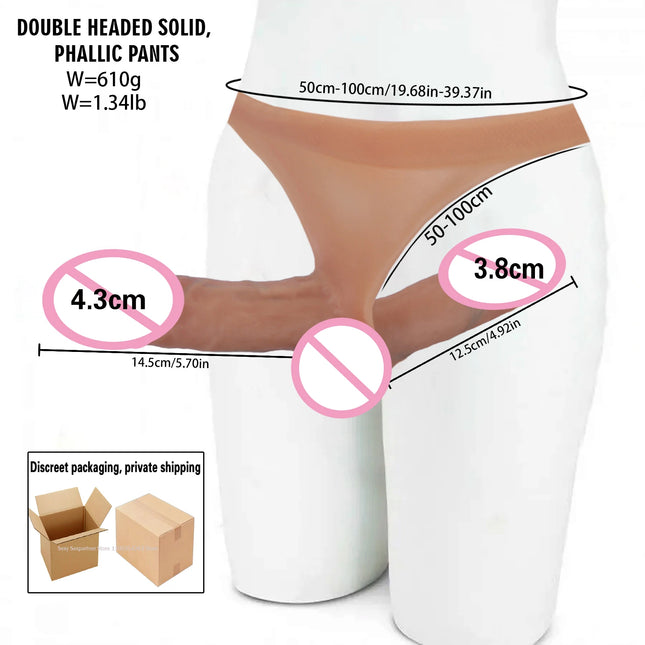 Double dildo Silicone double Penetration anal Strap on dildos For Lesbian Wearable chastity Pants Strapon Penis 18+Sex Toy women