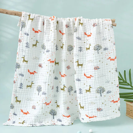 Baby Bath Towel Muslin Bathrobe for Newborn Infant Toddler Washcloth Wrap Boys Girls Kids Child Cartoon Gauze Cotton Blanket