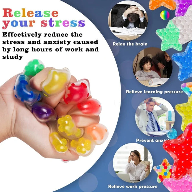 15PCS Sensory Stress Balls Five-Pointed Star Grape Ball Fidget Toys Adults Kids Pentagram Squeeze Ball Sensory Toys Party Favors