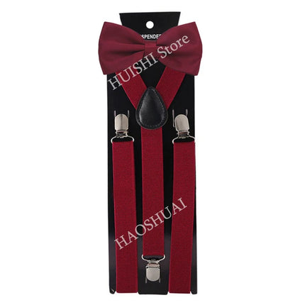 Hot Sale Suspenders Bowtie Sets Mens Women Boys Party Wedding Y-Back Shirt Braces Butterfly Belt Bow Tie Suit Accessories Gift