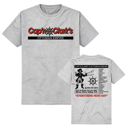 Backrooms Cap'n Clark's Tee Summer Cotton Short Sleeve Female T-shirt Fashion Casual O-neck Unisex Streetwear Graphic Merch Tops