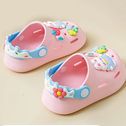 Cute Cartoon Bunny Garden Shoes For Girls Soft Sole Clogs For Baby Breathable Non-slip Indoor Outdoor Beach Sandals Trendy