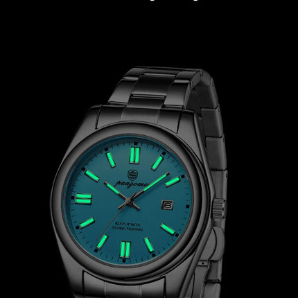 PAAZOMU  Luxury Fashion Man Clock Top Business Waterproof Luminous Date Week Men's Watches Quartz Stainless Steel Men Wristwatch
