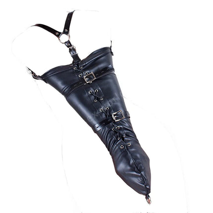 Arm Binder Glove Sleeves,Behind Back Bondage Armbinder,BDSM Leather Handcuffs Straight Jacket,Sex Toys For Couples