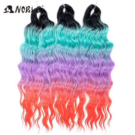 Noble Braiding Hair 300g 24 Inch ANNA Curl Hair Water Wave Twist Crochet Hair Synthetic Rainbow Color Braiding Hair Extensions