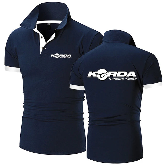 2024 Summer Men's Korda Inspired Tribute Logo Print Popular Comfortable Cotton Business Casual Solid Color Breathable Polo Shirt